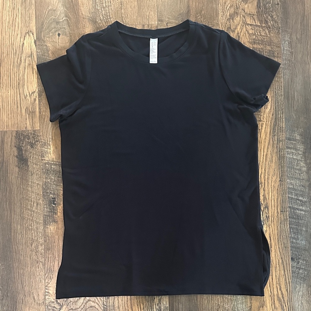 SPANX Perfect Length Short Sleeve Tee in Black